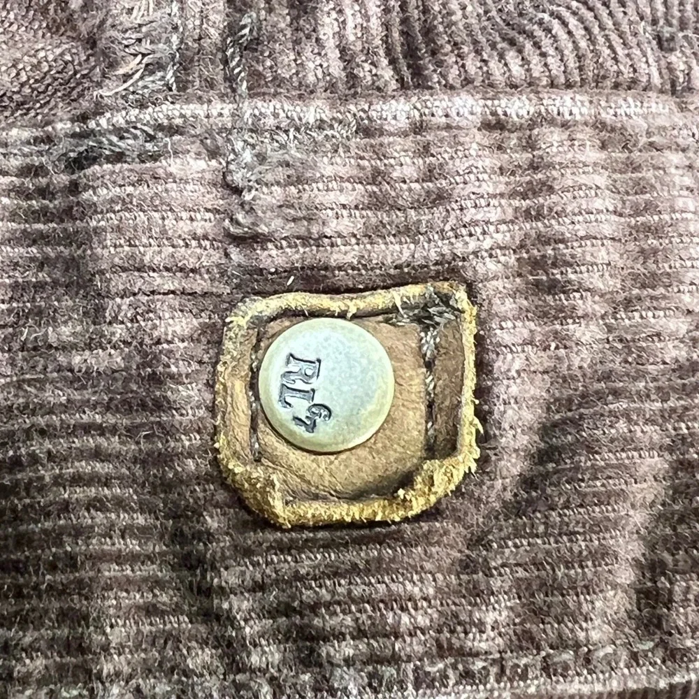 Polo Ralph Lauren Dungarees Mens Corduroy Straight Leg Pants Brown 38x32 vintage